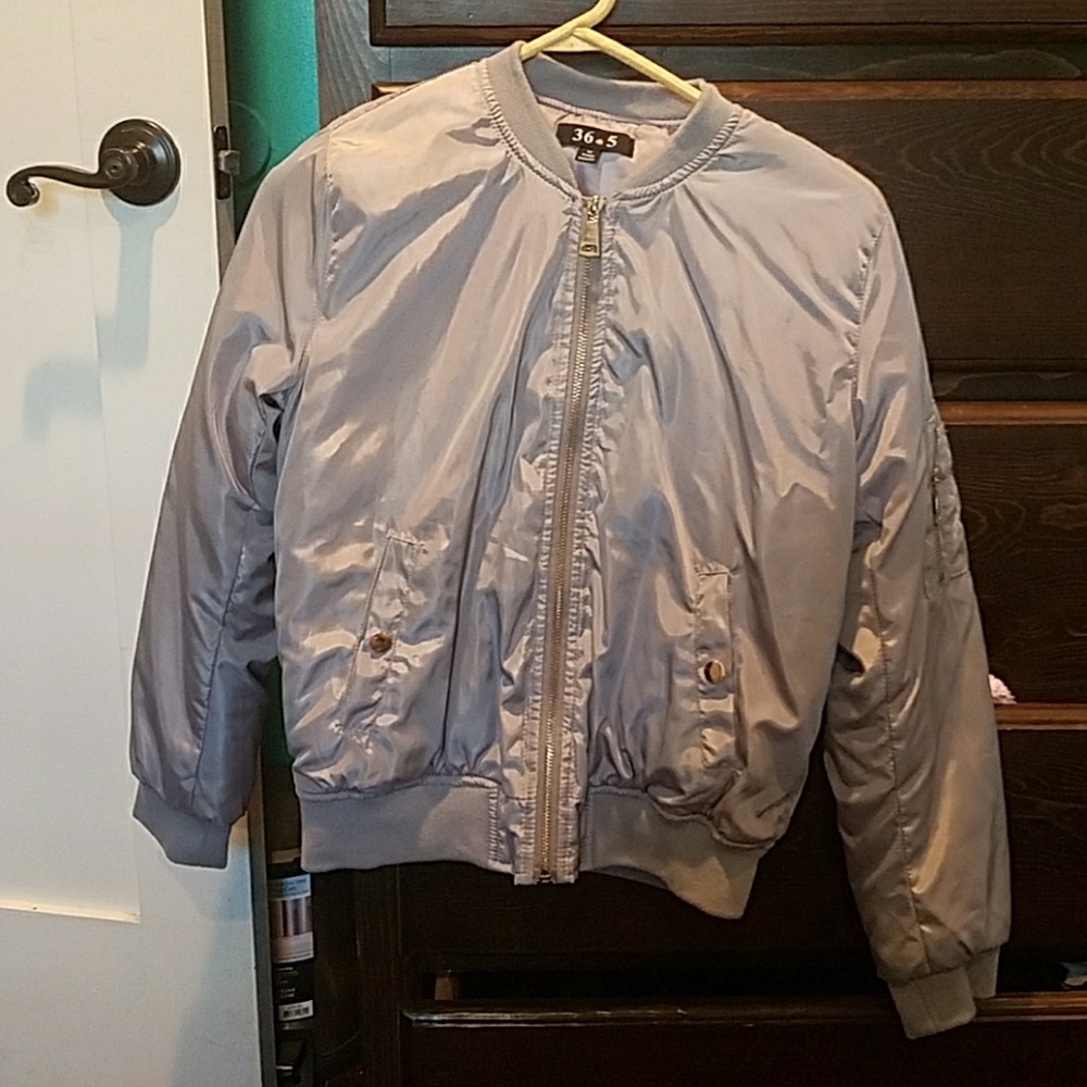 grey bomber jacket